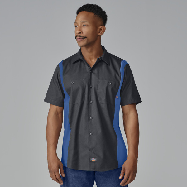 Men's Industrial Color Block Short-Sleeve Shirt - Front