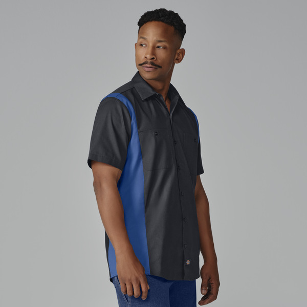 Men's Industrial Color Block Short-Sleeve Shirt - Front