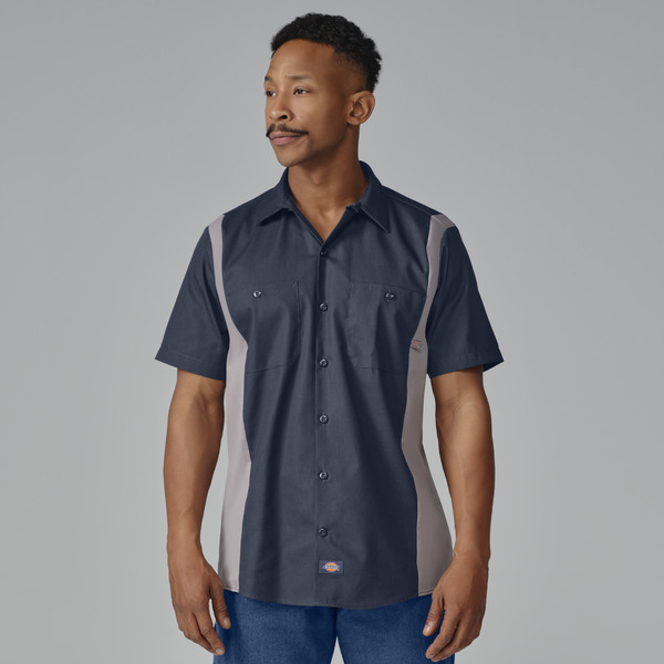 Men's Industrial Color Block Short-Sleeve Shirt - Front