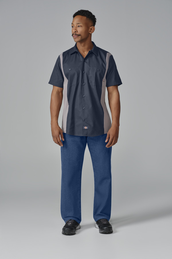 Men's Industrial Color Block Short-Sleeve Shirt - Front