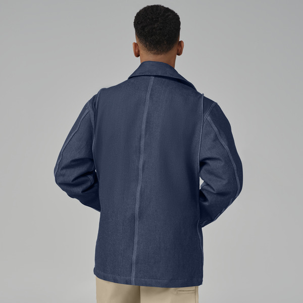 Chamarra de trabajo con forro de franela de mezclilla para hombre - Parte Delantera