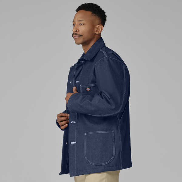 Chamarra de trabajo con forro de franela de mezclilla para hombre - Parte Delantera