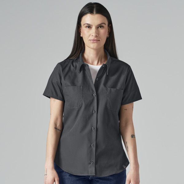 Women's Short-Sleeve Industrial Work Shirt - Front