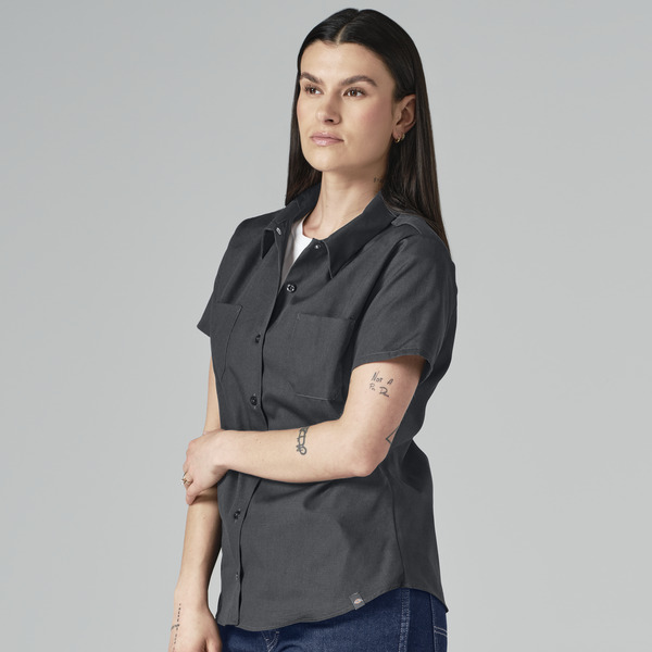 Women's Short-Sleeve Industrial Work Shirt - Front