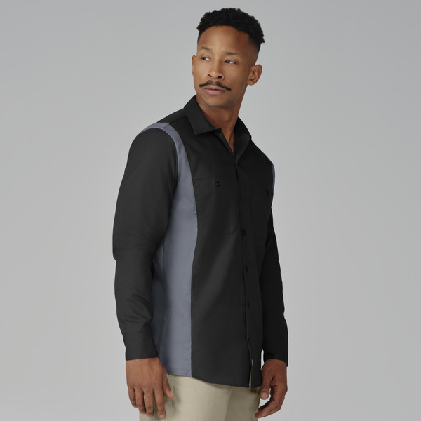 Men's Industrial Color Block Long-Sleeve Shirt - Front