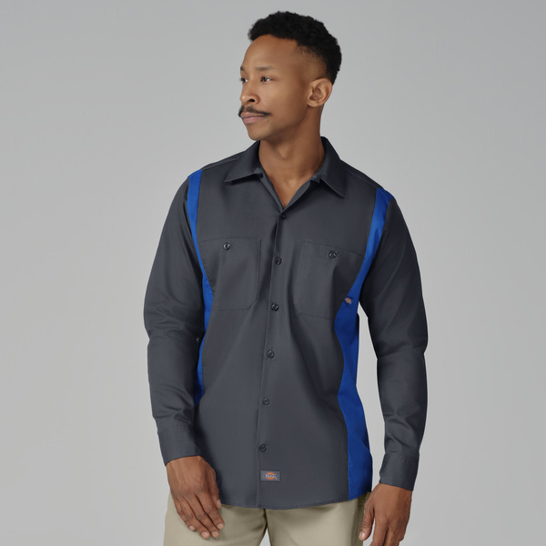 Men's Industrial Color Block Long-Sleeve Shirt - Front