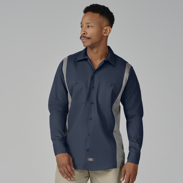 Men's Industrial Color Block Long-Sleeve Shirt - Front