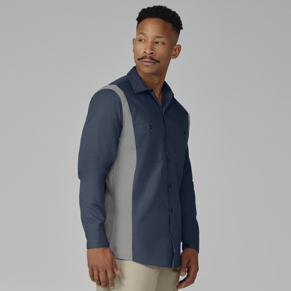 Men's Industrial Color Block Long-Sleeve Shirt - Front