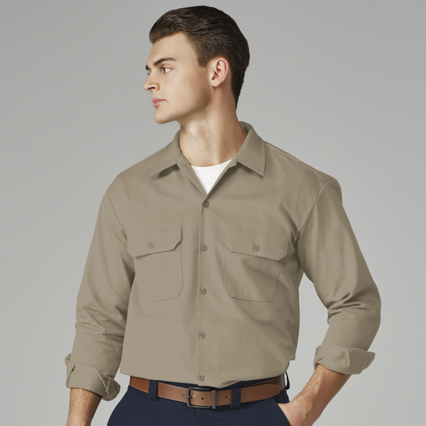 Men's Industrial Heavyweight Twill Long-Sleeve Shirt - Front