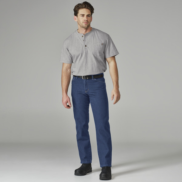 Men's Short-Sleeve Traditional Heavyweight Henley - Front