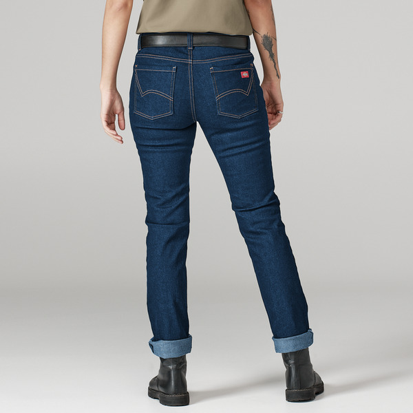 Jeans de mujer industriales de 5 bolsillos, corte slim - Parte Delantera