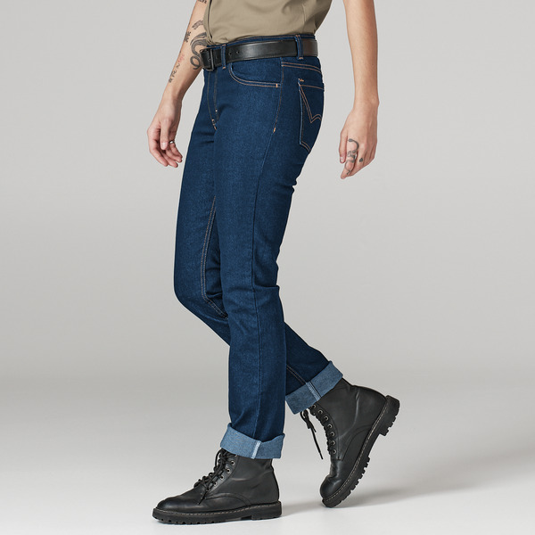 Jeans de mujer industriales de 5 bolsillos, corte slim - Parte Delantera