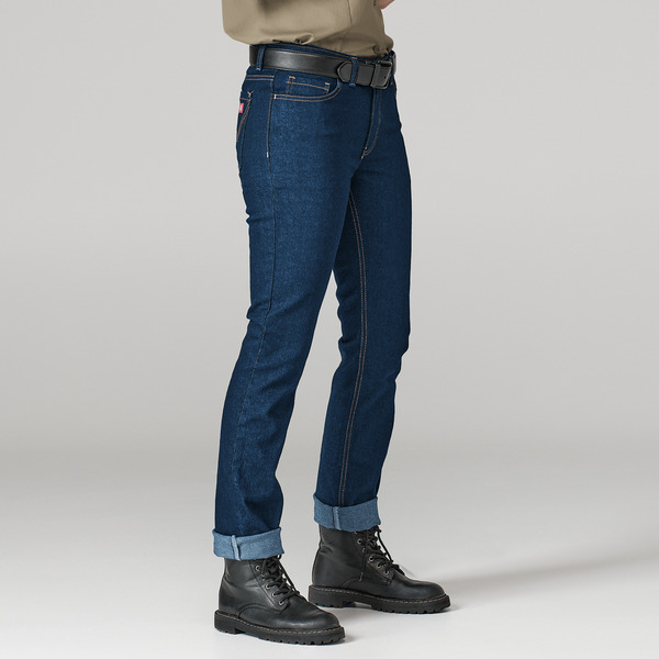 Jeans de mujer industriales de 5 bolsillos, corte slim - Parte Delantera