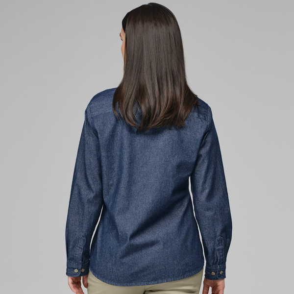 Women's Denim Long Sleeve Work Shirt - Front