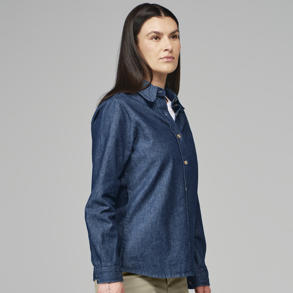 Women's Denim Long Sleeve Work Shirt - Front