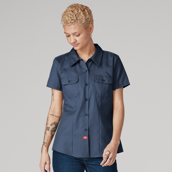 Women's Short-Sleeve Traditional Work Shirt - Front