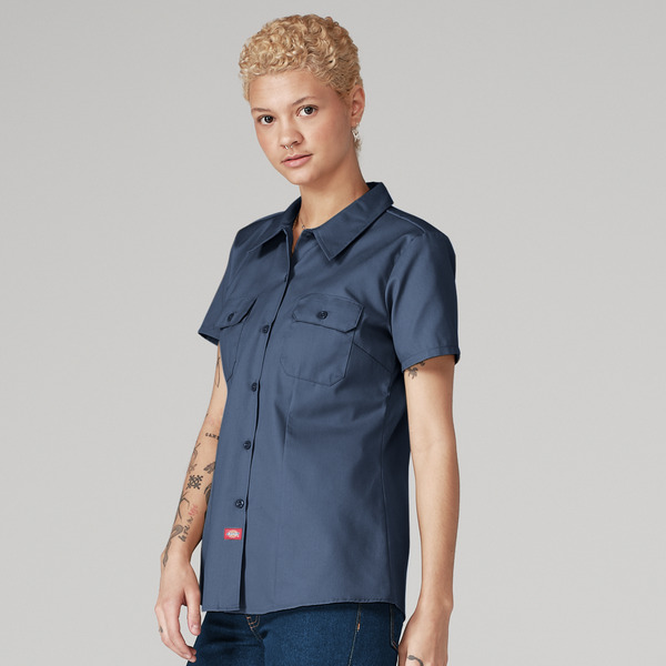 Women's Short-Sleeve Traditional Work Shirt - Front