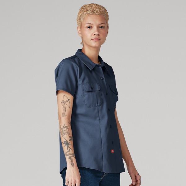 Women's Short-Sleeve Traditional Work Shirt - Front