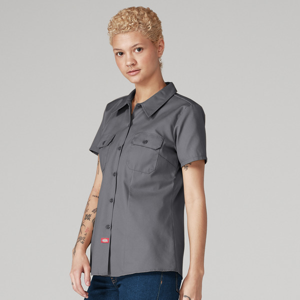 Women's Short-Sleeve Traditional Work Shirt - Front