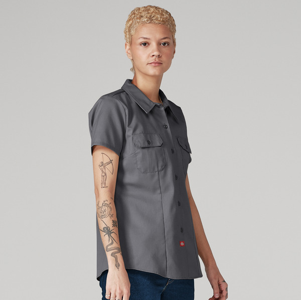 Women's Short-Sleeve Traditional Work Shirt - Front