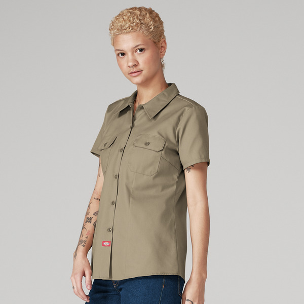 Women's Short-Sleeve Traditional Work Shirt - Front