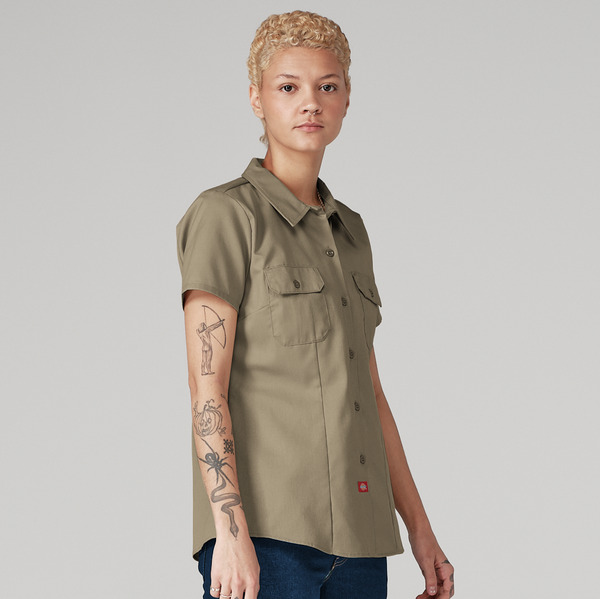 Women's Short-Sleeve Traditional Work Shirt - Front