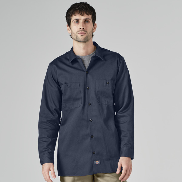 Men's Industrial Cotton Long-Sleeve Work Shirt - Front
