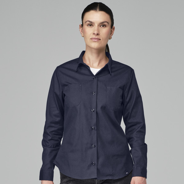 Women's Long-Sleeve Industrial Work Shirt - Front