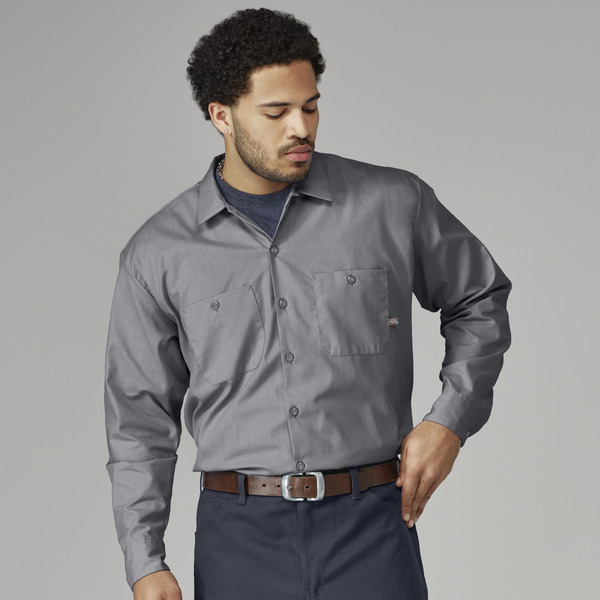 Men's Industrial Long-Sleeve Work Shirt - Front