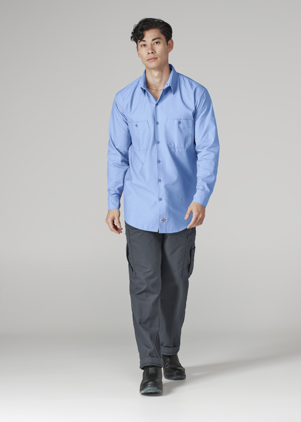 Men's Industrial WorkTech Ventilated Long-Sleeve Work Shirt With Cooling Mesh - Front
