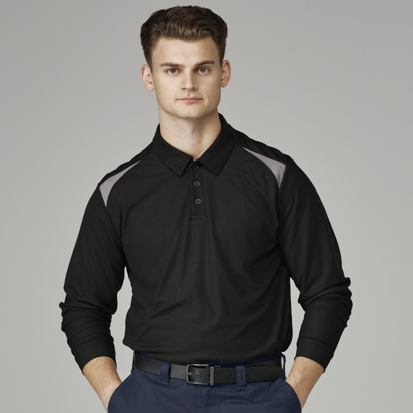 Men's Team Performance Long-Sleeve Polo - Front