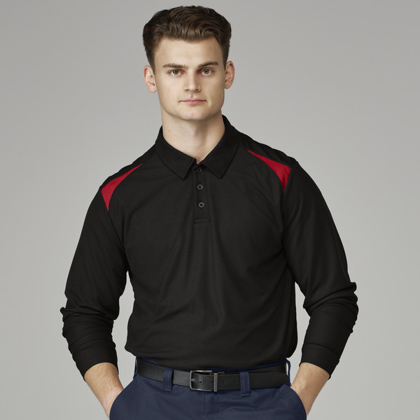 Men's Team Performance Long-Sleeve Polo - Front