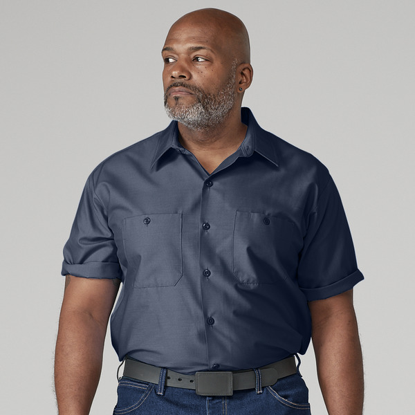 Men's Industrial WorkTech Ventilated Short-Sleeve Work Shirt With Cooling Mesh - Front