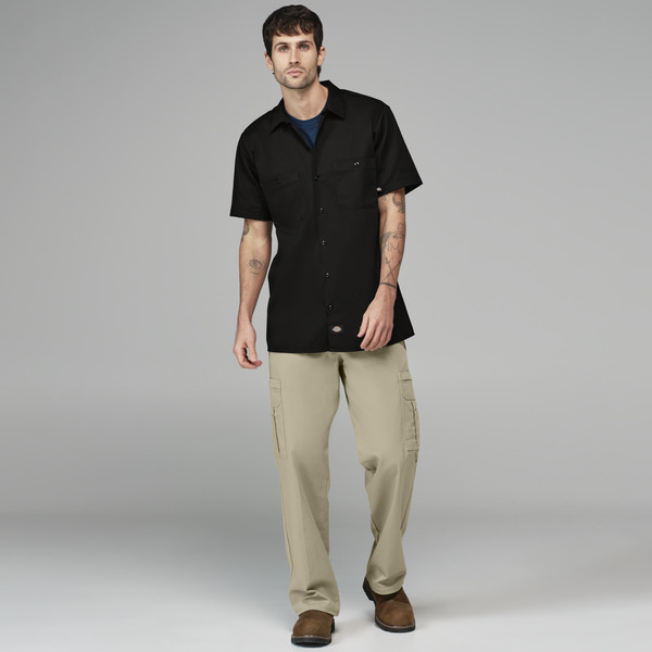 Men's Industrial Cotton Short-Sleeve Work Shirt - Front