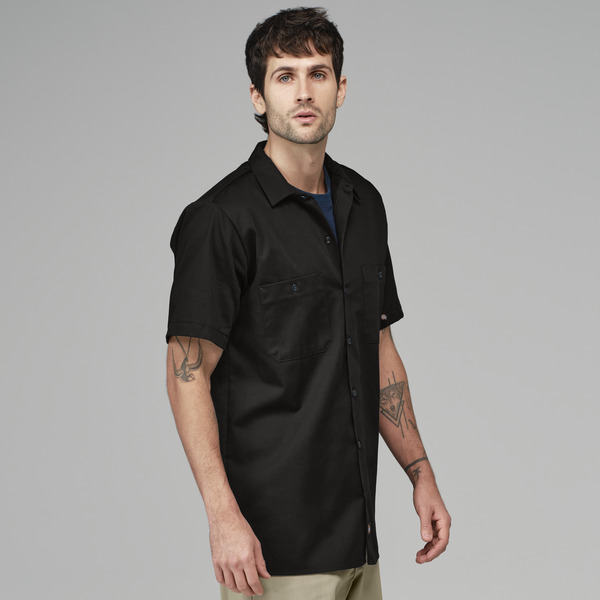Men's Industrial Cotton Short-Sleeve Work Shirt - Front