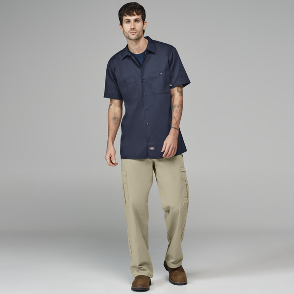 Men's Industrial Cotton Short-Sleeve Work Shirt - Front