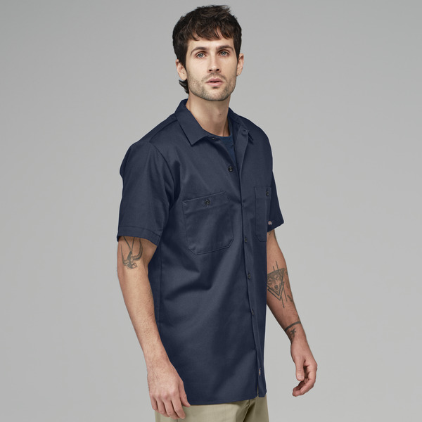 Men's Industrial Cotton Short-Sleeve Work Shirt - Front