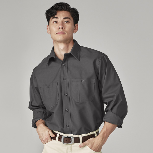 Men's Canvas Long-Sleeve Work Shirt - Front