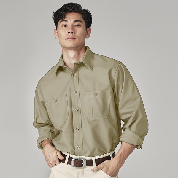 Men's Canvas Long-Sleeve Work Shirt - Front