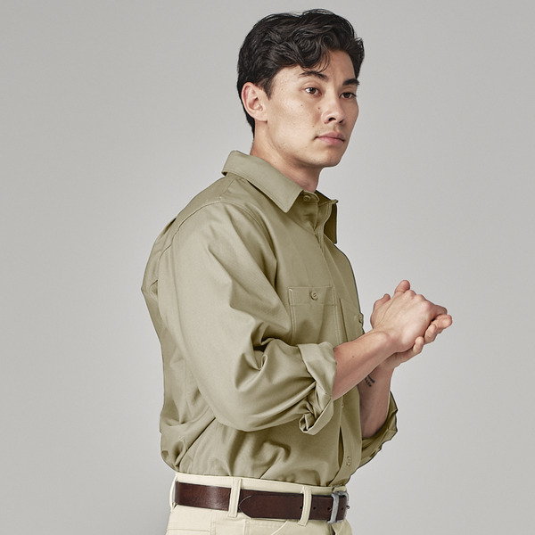 Men's Canvas Long-Sleeve Work Shirt - Front
