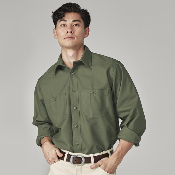 Men's Canvas Long-Sleeve Work Shirt - Front