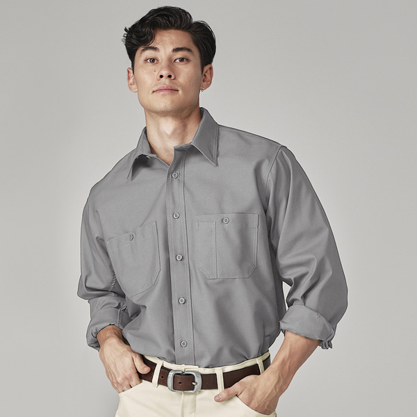 Men's Canvas Long-Sleeve Work Shirt - Front