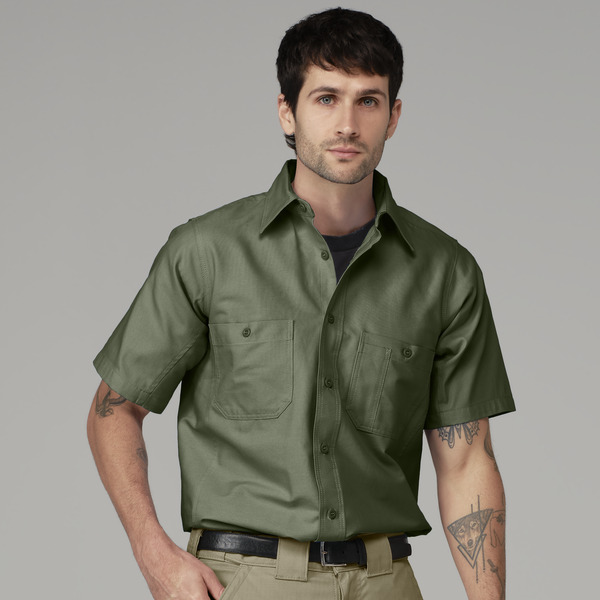 Men's Canvas Short-Sleeve Work Shirt - Front