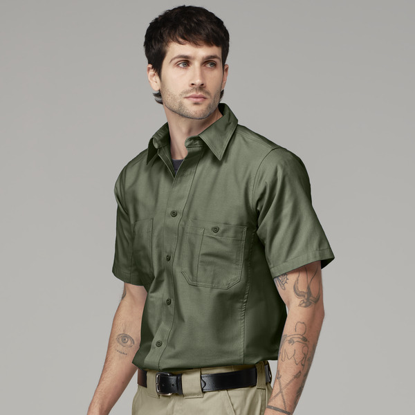 Camisa de trabajo Canvas manga corta - Parte Delantera