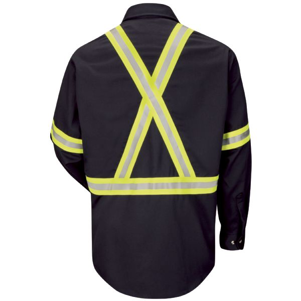 Men's Midweight FR Enhanced Visibility Uniform Shirt with Reflective ...