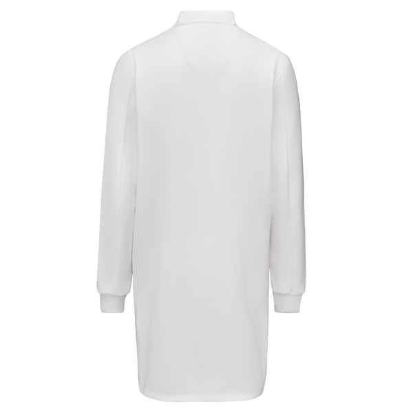 Polyester Pocketless Butcher Coat with Knit Cuffs - Back