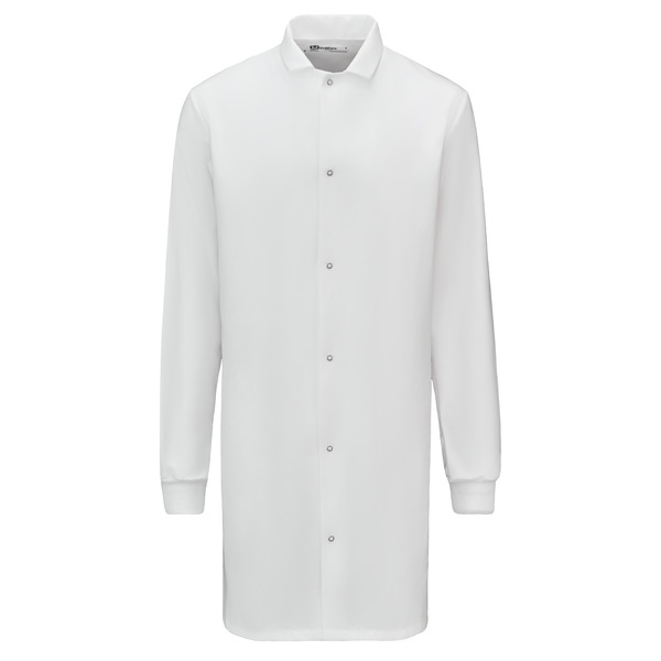 Polyester Pocketless Butcher Coat with Knit Cuffs - Front