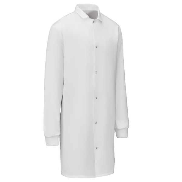 Polyester Pocketless Butcher Coat with Knit Cuffs - Front