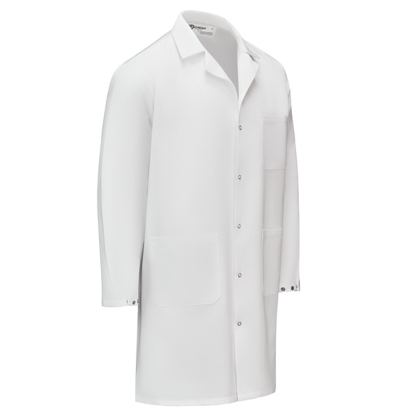 Polyester / Cotton Lab Coat with Knit Cuffs - Front
