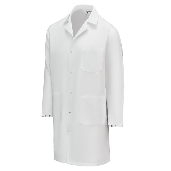Polyester / Cotton Lab Coat with Knit Cuffs - Front